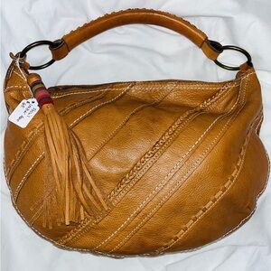 Fosil Stylish Tan Leather Hobo Bag
